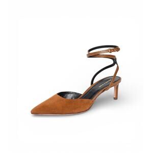 Veronica Beard Women's Colette Ankle Strap Pumps in Caramel Brown Size 6